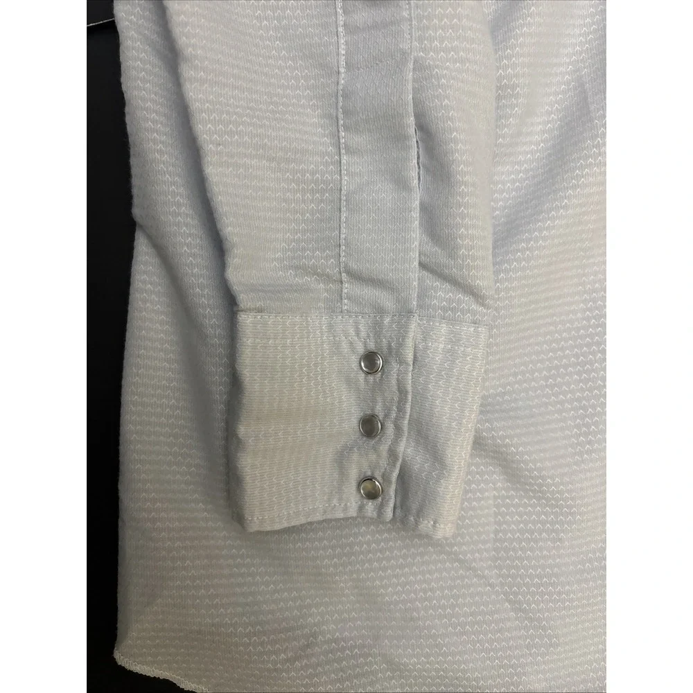 Western Karman  Pearl Snap Shirt Men's Ivory Long Sleeve Size XL Extra long tail